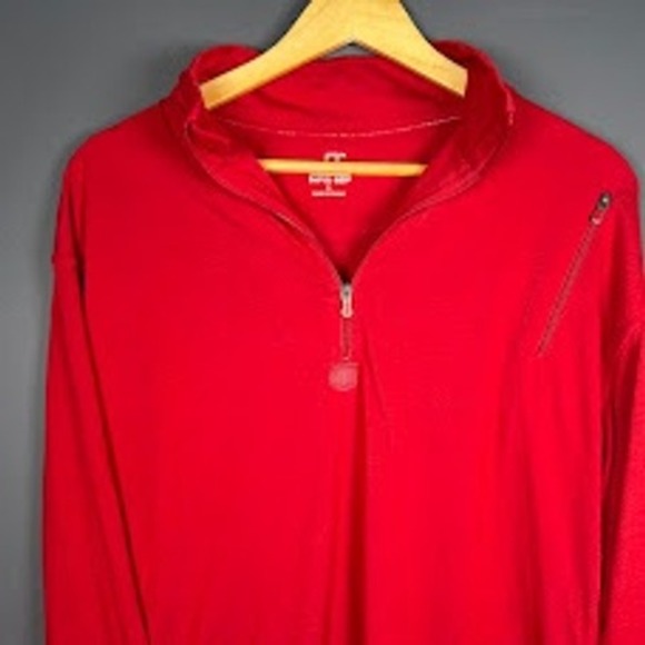 Scottevest Other - SCOTTeVEST SeV SJ QZIP Red Quarter Zip Pullover Bamboo Blend Mens Large TEC